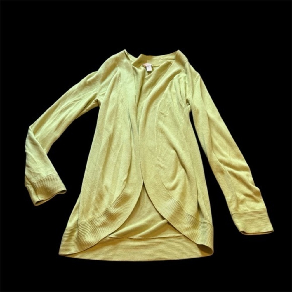 Green Chico’s Open-Front Lightweight Cardigan – Size 1 (Fits Women’s Medium)